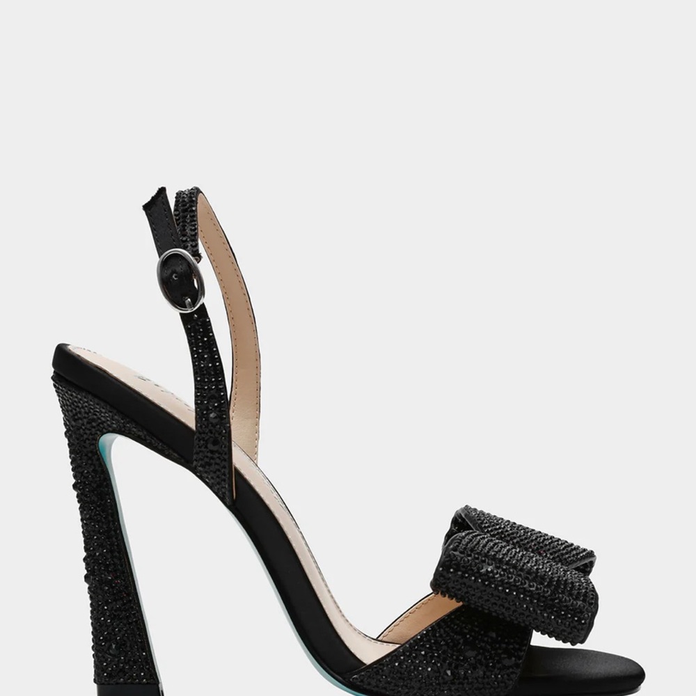 Betsey Johnson Black Heels with Rhinestones